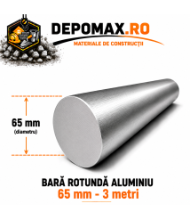 Bara rotunda aluminiu 65 mm, 3 metri, EN AW-2007